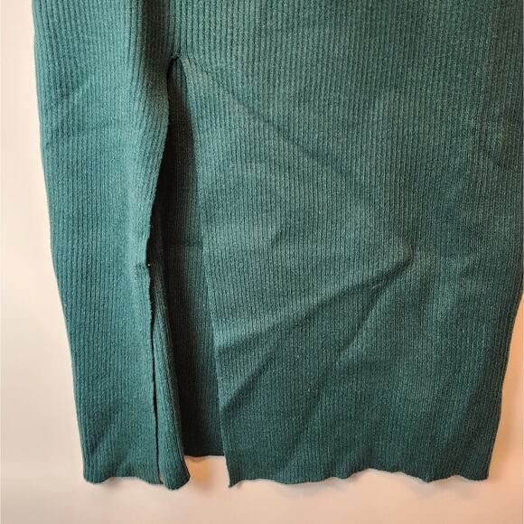 New Teal Green Bodycon Knit Sweater Dress Stretch Bell Sleeves Size XL - Picture 3 of 8